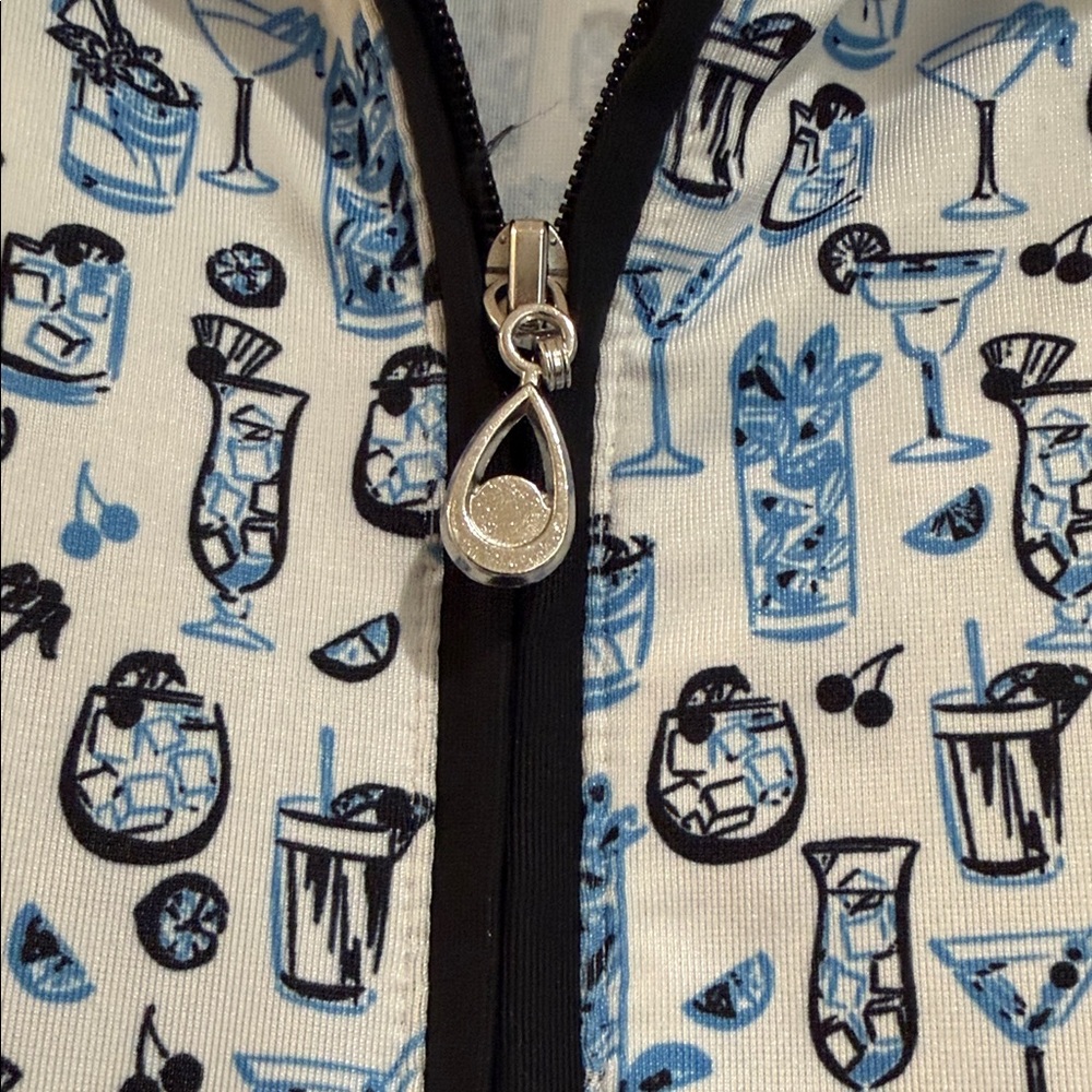 Women’s White & Blue Printed Quarter-Zip Pullover - Picture 5 of 10